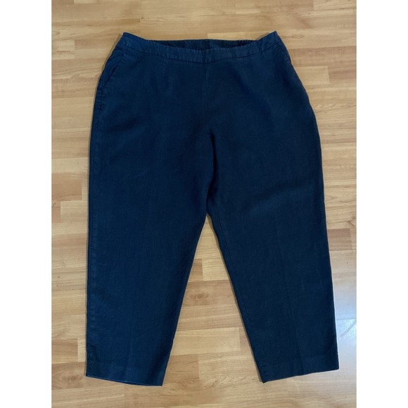 Jones New York Pants - Jones‎ New York Women's Cropped Pants 100% Linen Size 20W Black Pull On